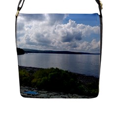 Lake Wallenpaupack Flap Closure Messenger Bag (l) by canvasngiftshop