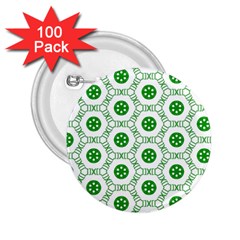 White Green Shapes 2 25  Buttons (100 Pack)  by Mariart