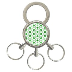 White Green Shapes 3-ring Key Chain by Mariart