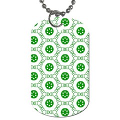 White Green Shapes Dog Tag (two Sides) by Mariart