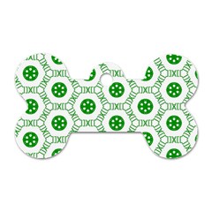 White Green Shapes Dog Tag Bone (one Side) by Mariart