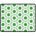 White Green Shapes Fleece Blanket (Medium)  60 x50  Blanket Front