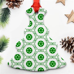 White Green Shapes Ornament (christmas Tree)  by Mariart