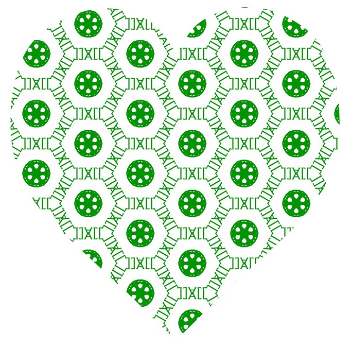 White Green Shapes Wooden Puzzle Heart