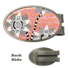 Brick Wall Flower Pot Money Clips (oval)  by okhismakingart