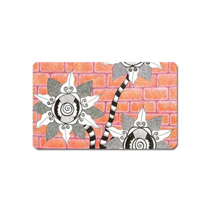 Brick Wall Flower Pot Magnet (Name Card)