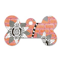 Brick Wall Flower Pot Dog Tag Bone (two Sides) by okhismakingart