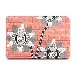 Brick Wall Flower Pot Small Doormat  by okhismakingart