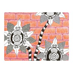 Brick Wall Flower Pot Double Sided Flano Blanket (mini)  by okhismakingart