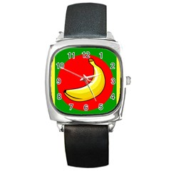 Banana Republic Flags Yellow Red Square Metal Watch