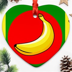 Banana Republic Flags Yellow Red Heart Ornament (two Sides) by HermanTelo