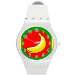 Banana Republic Flags Yellow Red Round Plastic Sport Watch (M) Front