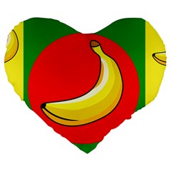 Banana Republic Flags Yellow Red Large 19  Premium Flano Heart Shape Cushions by HermanTelo