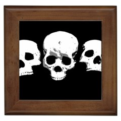 Halloween Horror Skeleton Skull Framed Tile by HermanTelo