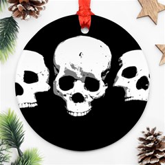 Halloween Horror Skeleton Skull Ornament (round) by HermanTelo