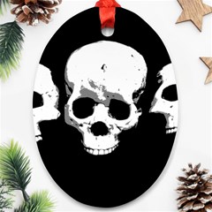 Halloween Horror Skeleton Skull Ornament (oval) by HermanTelo