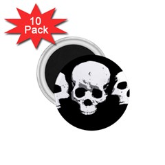 Halloween Horror Skeleton Skull 1 75  Magnets (10 Pack)  by HermanTelo