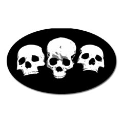 Halloween Horror Skeleton Skull Oval Magnet by HermanTelo