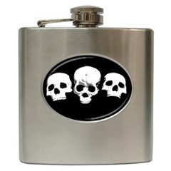 Halloween Horror Skeleton Skull Hip Flask (6 Oz) by HermanTelo