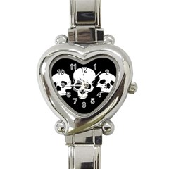 Halloween Horror Skeleton Skull Heart Italian Charm Watch