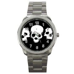 Halloween Horror Skeleton Skull Sport Metal Watch