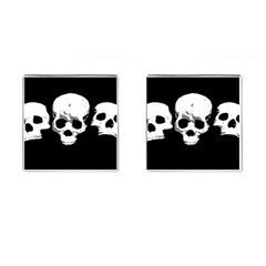 Halloween Horror Skeleton Skull Cufflinks (square)