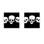 Halloween Horror Skeleton Skull Cufflinks (Square) Front(Pair)