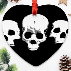 Halloween Horror Skeleton Skull Heart Ornament (two Sides) by HermanTelo