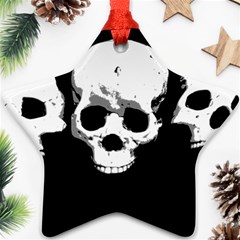 Halloween Horror Skeleton Skull Star Ornament (two Sides) by HermanTelo