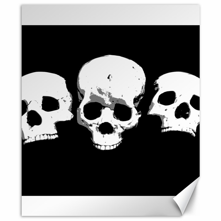 Halloween Horror Skeleton Skull Canvas 8  x 10 