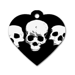 Halloween Horror Skeleton Skull Dog Tag Heart (two Sides) by HermanTelo