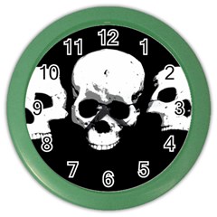 Halloween Horror Skeleton Skull Color Wall Clock