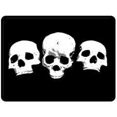 Halloween Horror Skeleton Skull Fleece Blanket (large)  by HermanTelo