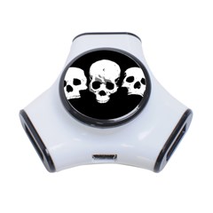 Halloween Horror Skeleton Skull 3-port Usb Hub