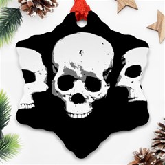 Halloween Horror Skeleton Skull Snowflake Ornament (two Sides) by HermanTelo