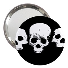 Halloween Horror Skeleton Skull 3  Handbag Mirrors by HermanTelo