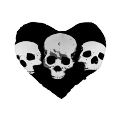 Halloween Horror Skeleton Skull Standard 16  Premium Heart Shape Cushions