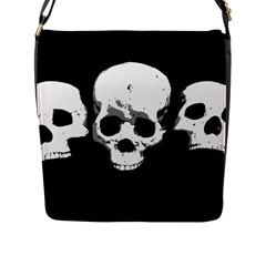 Halloween Horror Skeleton Skull Flap Closure Messenger Bag (l) by HermanTelo