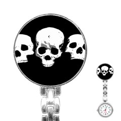 Halloween Horror Skeleton Skull Stainless Steel Nurses Watch