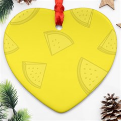 Yellow Pineapple Background Ornament (heart) by HermanTelo