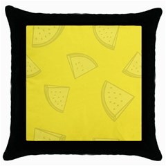 Yellow Pineapple Background Throw Pillow Case (black) by HermanTelo