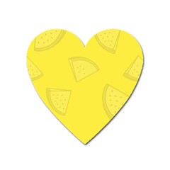 Yellow Pineapple Background Heart Magnet by HermanTelo