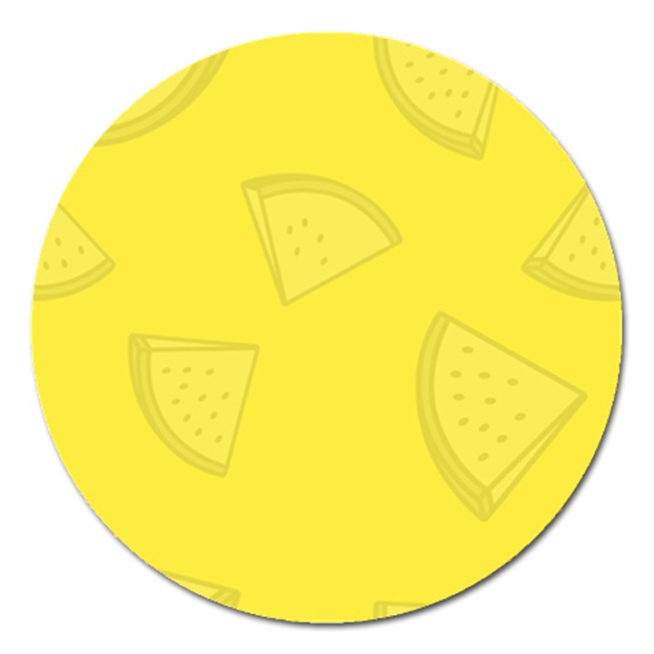 Yellow Pineapple Background Magnet 5  (Round)