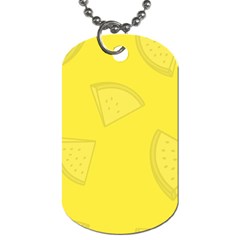 Yellow Pineapple Background Dog Tag (two Sides)