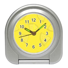 Yellow Pineapple Background Travel Alarm Clock