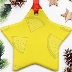 Yellow Pineapple Background Star Ornament (two Sides)