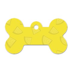 Yellow Pineapple Background Dog Tag Bone (one Side)