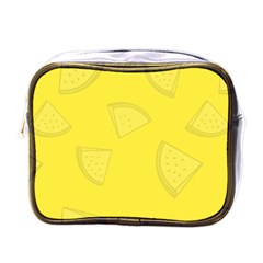 Yellow Pineapple Background Mini Toiletries Bag (one Side)