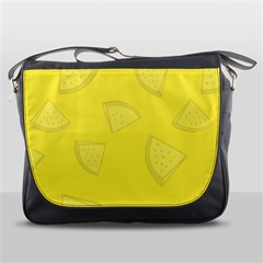 Yellow Pineapple Background Messenger Bag by HermanTelo