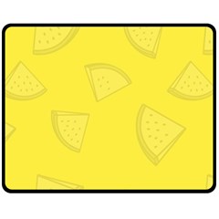 Yellow Pineapple Background Double Sided Fleece Blanket (medium) 